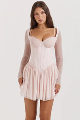 Peach Mini Corset Dress – Luciana