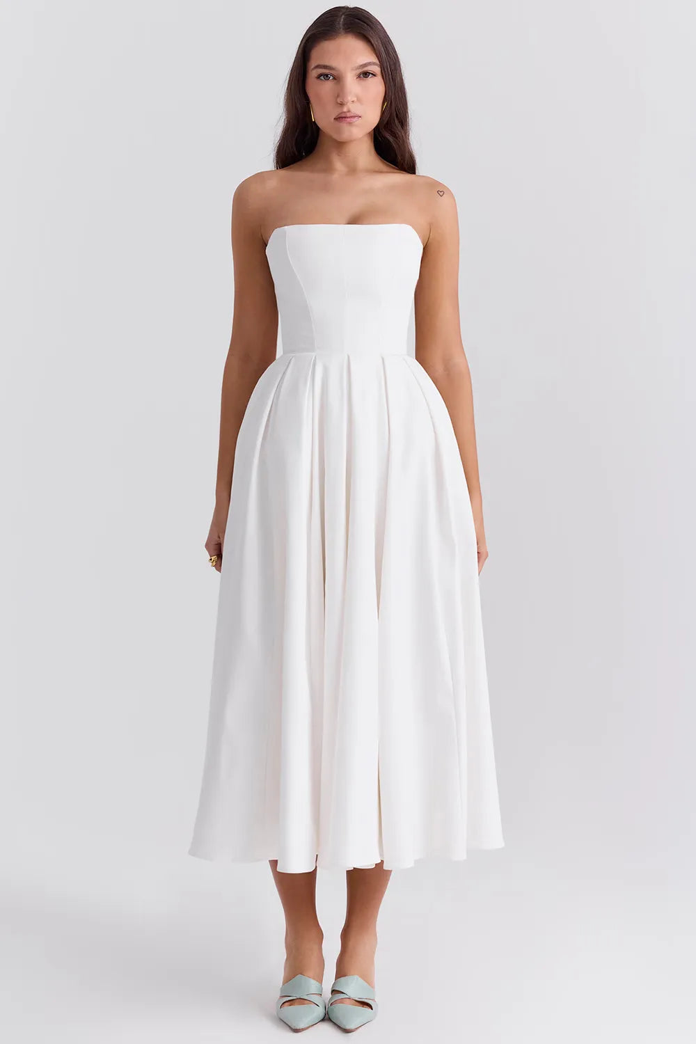Sleeveless Midi Women's Dress - Audrey Model