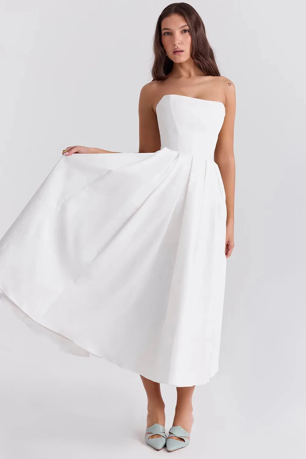 Sleeveless Midi Women's Dress - Audrey Model