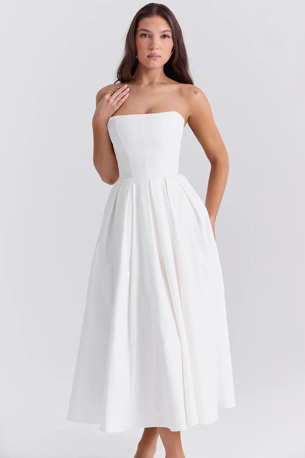 Sleeveless Midi Women's Dress - Audrey Model