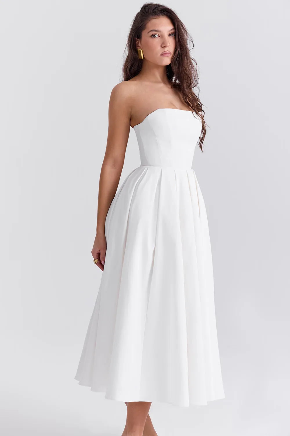 Sleeveless Midi Women's Dress - Audrey Model