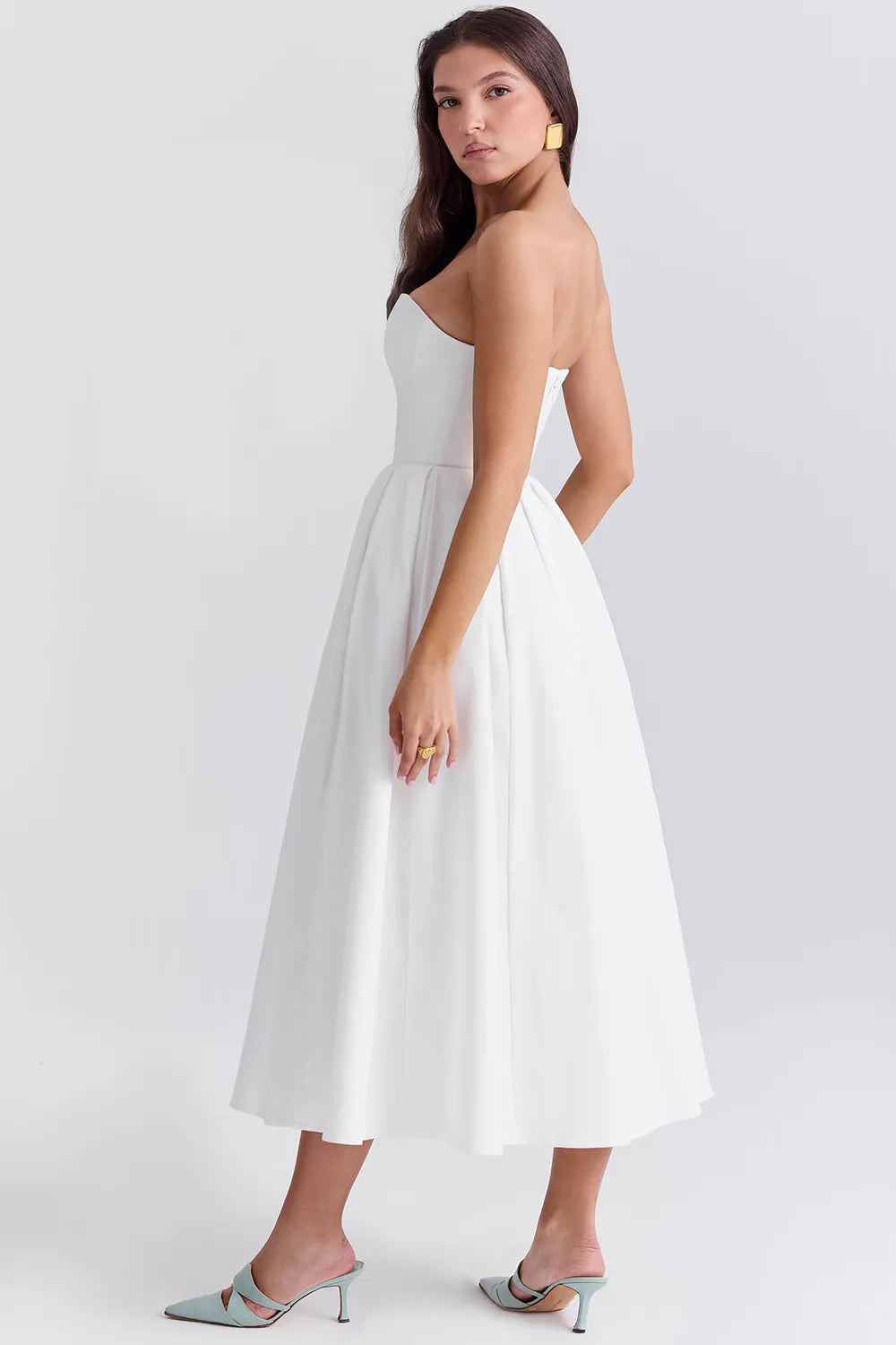 Sleeveless Midi Women's Dress - Audrey Model