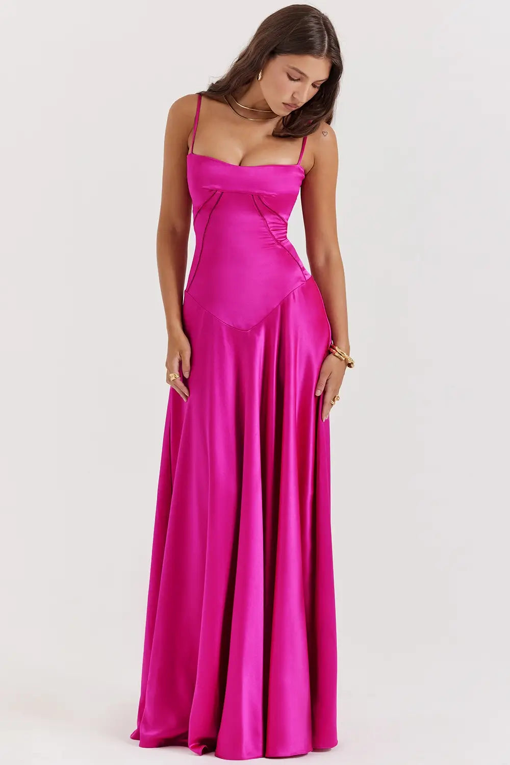 Long Dress with Lace Back – Mavie Model