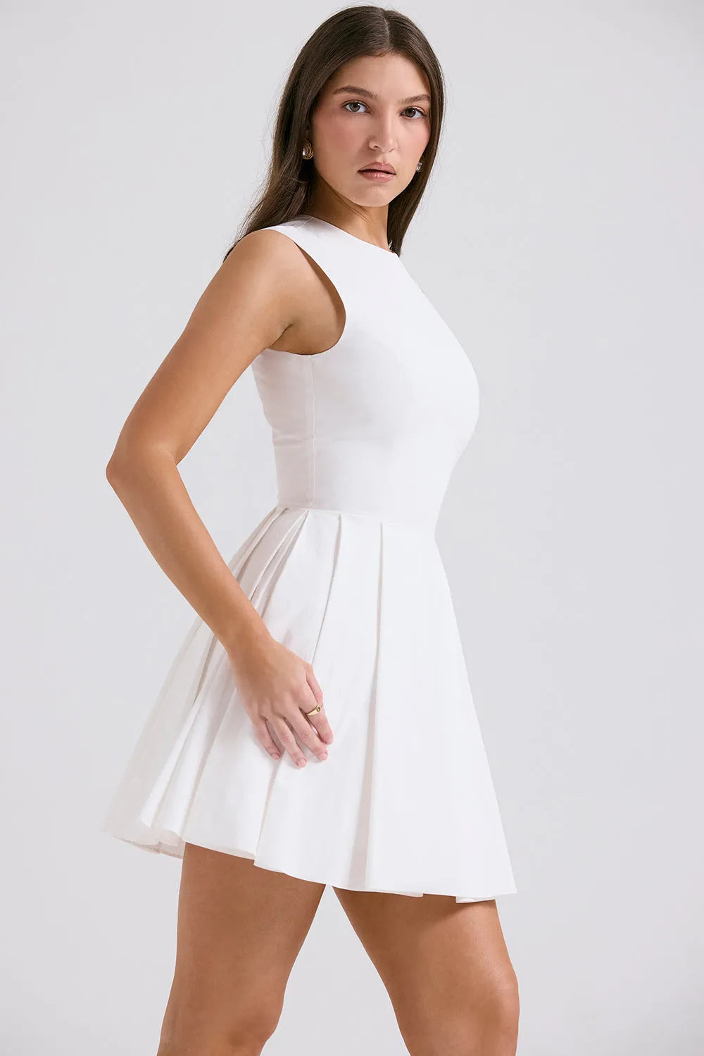 Short White Cotton Dress for Civil Wedding – Claretta