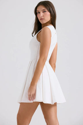 Short White Cotton Dress for Civil Wedding – Claretta