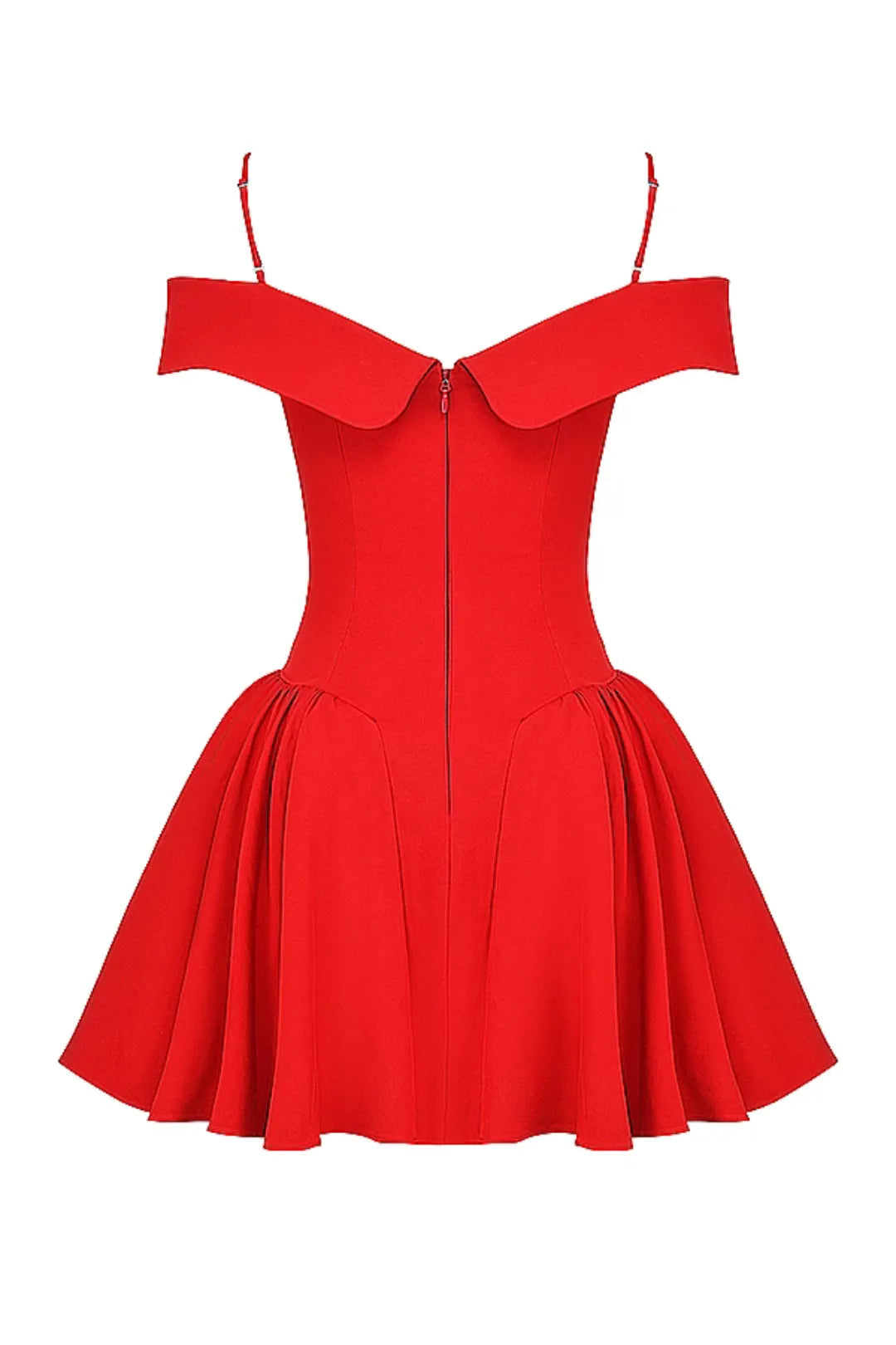 Off-shoulder fitted short dress
