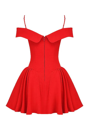 Off-shoulder fitted short dress