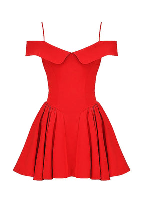Off-shoulder fitted short dress