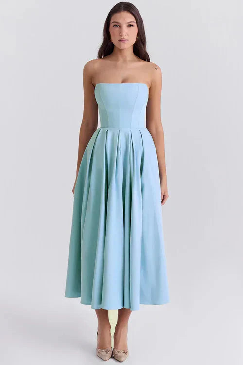 Sleeveless Midi Women's Dress - Audrey Model