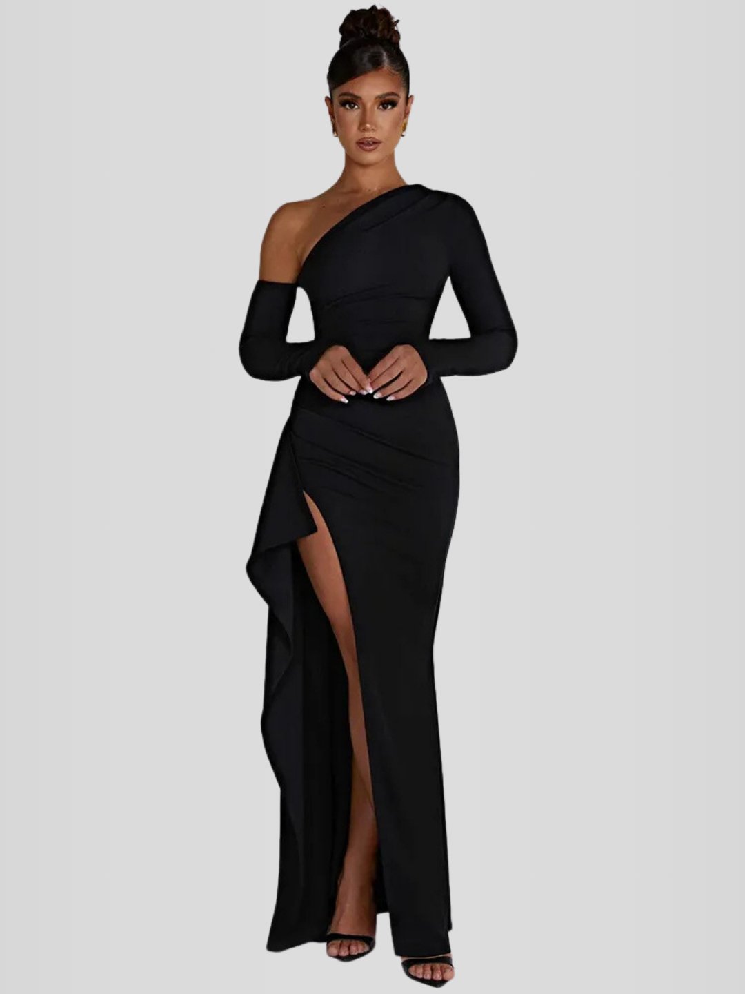 Long Evening Dress with Long Sleeve – Luna Model