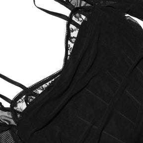 Long Lace and Corset Dress – Elegant Long Sleeve