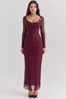 Long Lace and Corset Dress – Elegant Long Sleeve