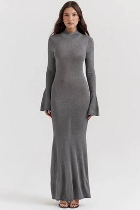 Captivating Gray Long Evening Dress Model Sancha