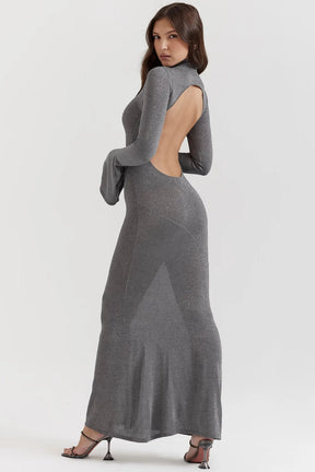 Captivating Gray Long Evening Dress Model Sancha