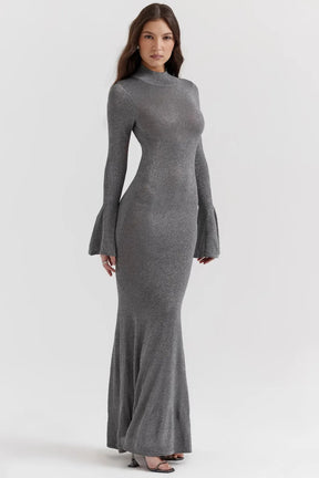 Captivating Gray Long Evening Dress Model Sancha