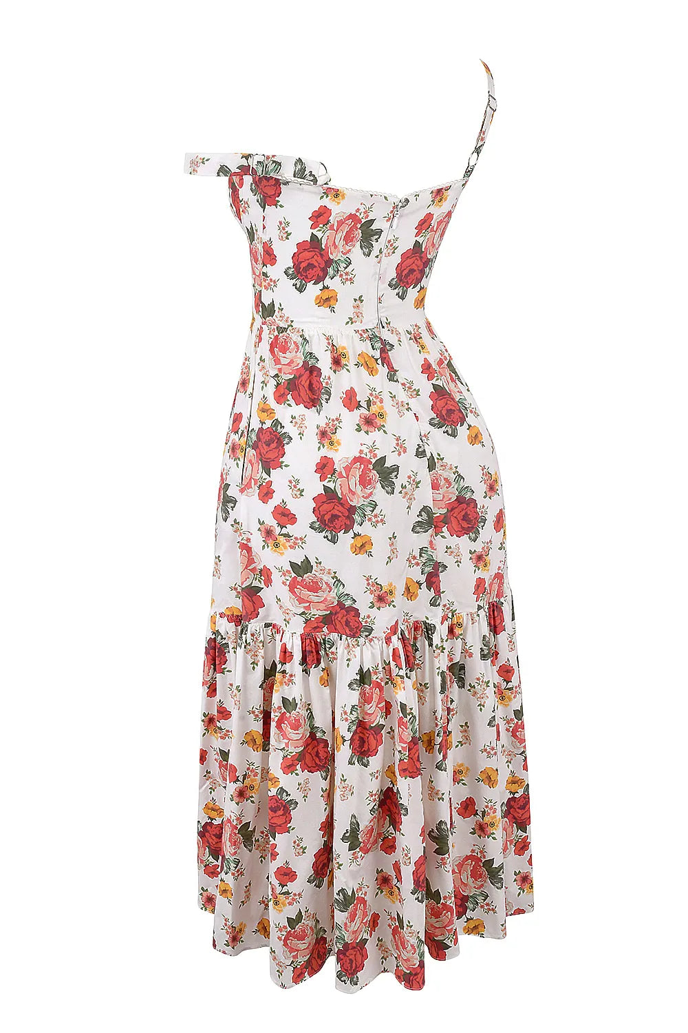 Elia Cotton Molded Floral Midi Dress