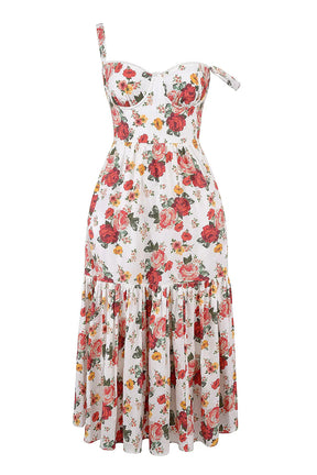 Elia Cotton Molded Floral Midi Dress