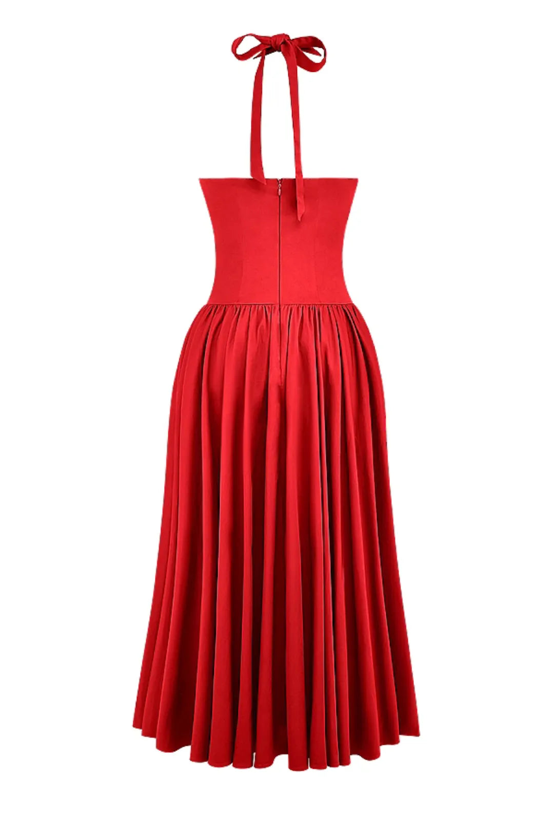 Red midi dress Passione - Elloa model