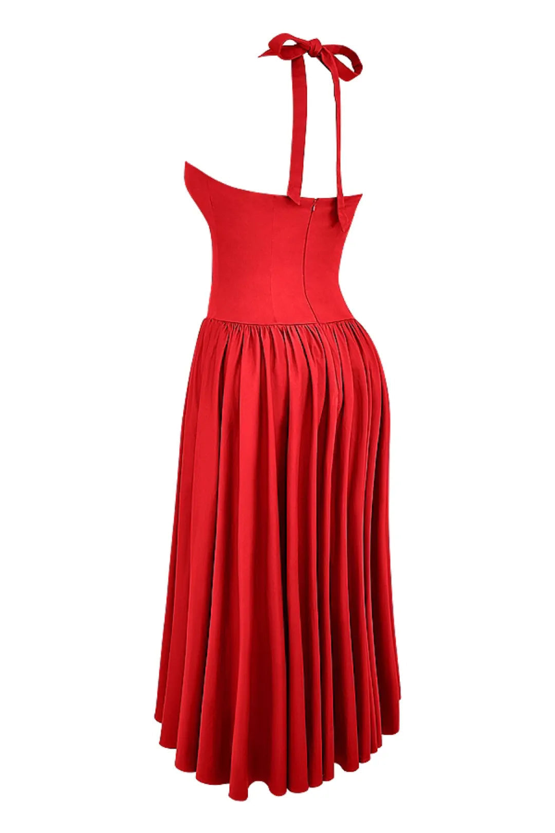 Red midi dress Passione - Elloa model
