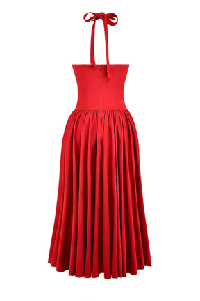 Red midi dress Passione - Elloa model