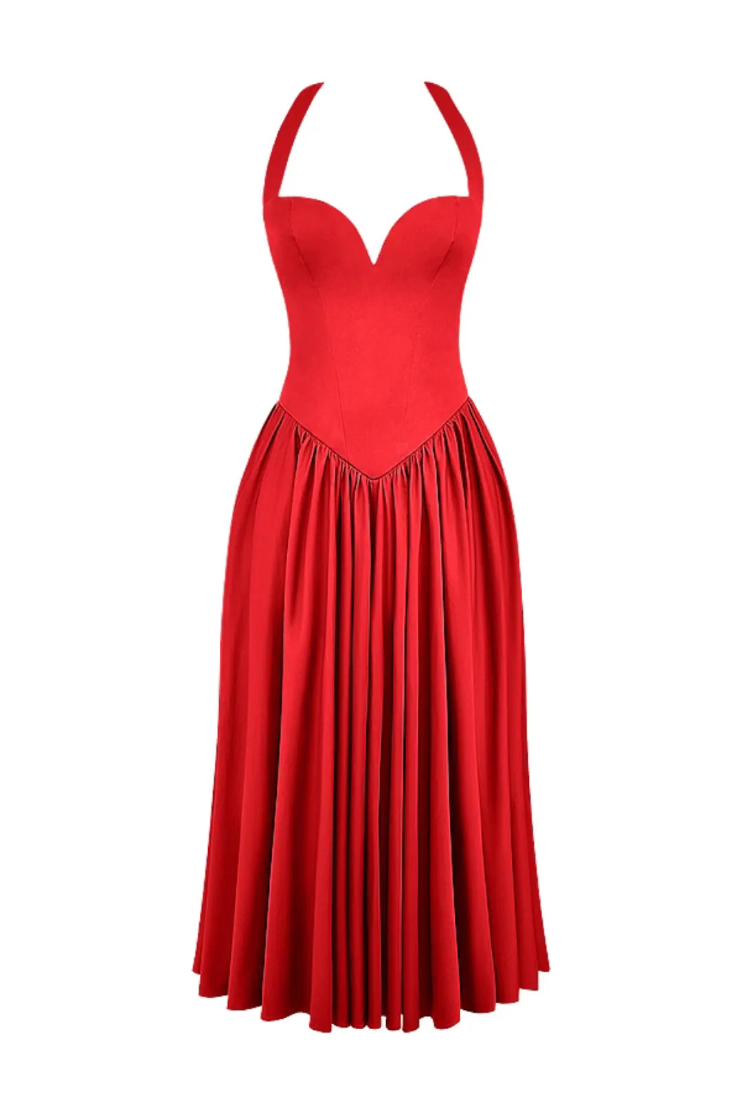 Red midi dress Passione - Elloa model