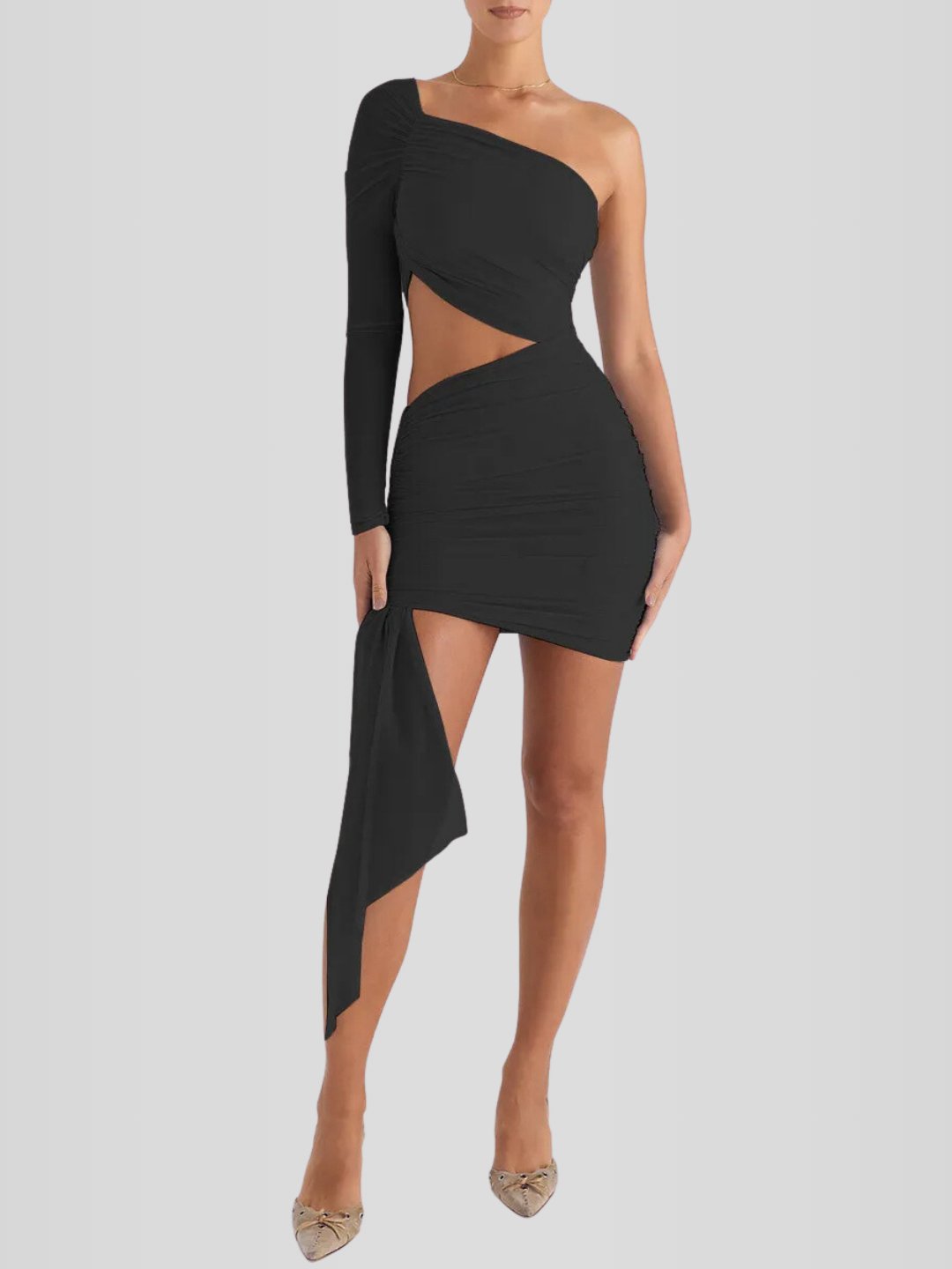 Elegant Short Dress with Long Sleeves – Maraisa Model