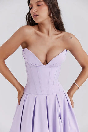 Evelyn Model Corset Midi Dress