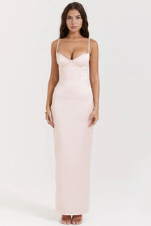 Long Satin Dress - Isabelle Model