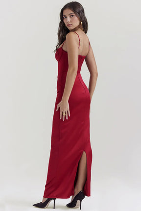 Long Satin Dress - Isabelle Model