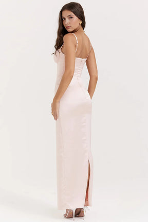 Long Satin Dress - Isabelle Model