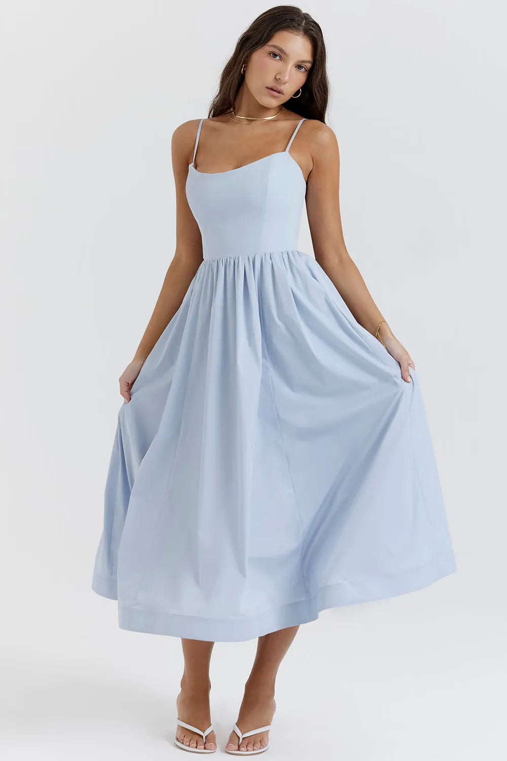 Solid Midi Women's Dress Clearance Model