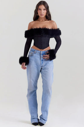 Ribbed Sleeve Corset - Model Ryana
