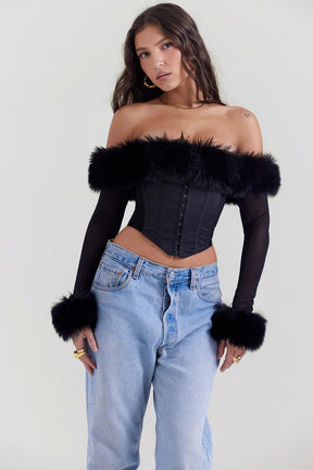 Ribbed Sleeve Corset - Model Ryana