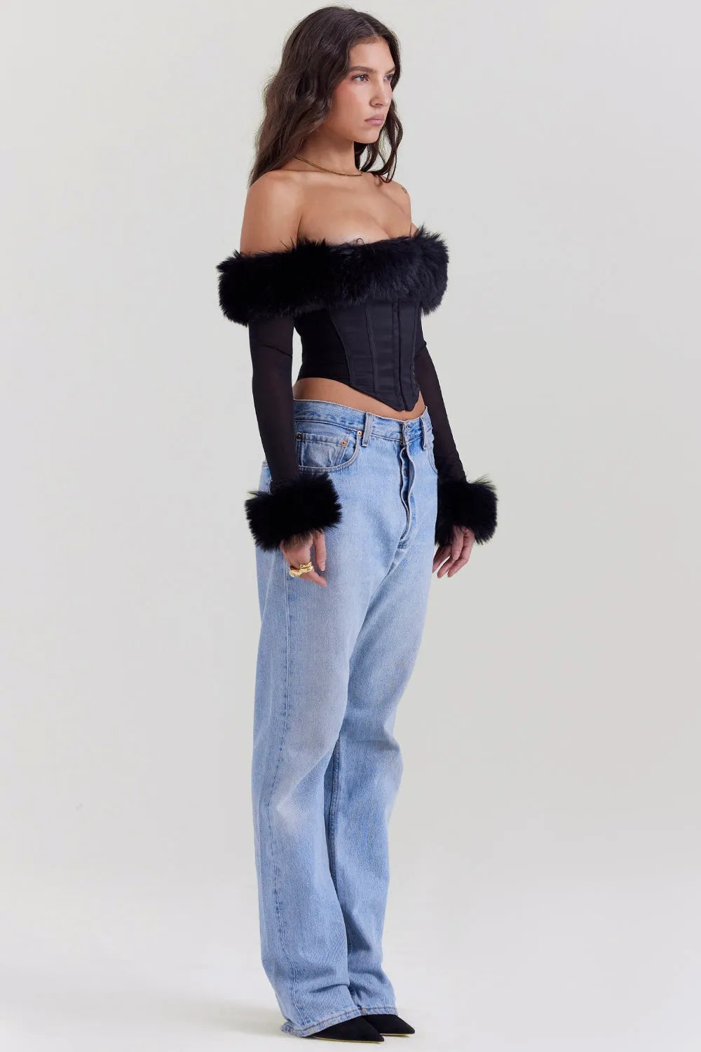 Ribbed Sleeve Corset - Model Ryana