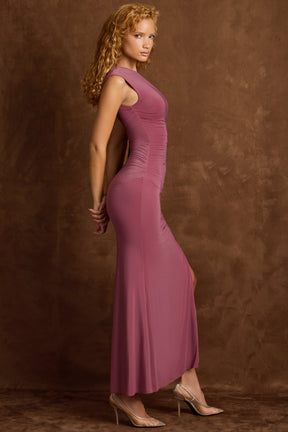 Long Dress with Tied Detail and Pleats