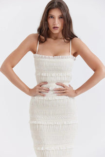 Elegant Long White Dress for Civil Wedding – Luna