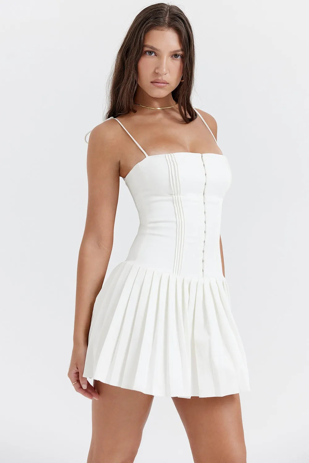 Simple White Short Dress for Civil Wedding – Amélie Fleur