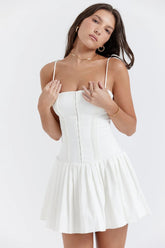 Simple White Short Dress for Civil Wedding – Amélie Fleur