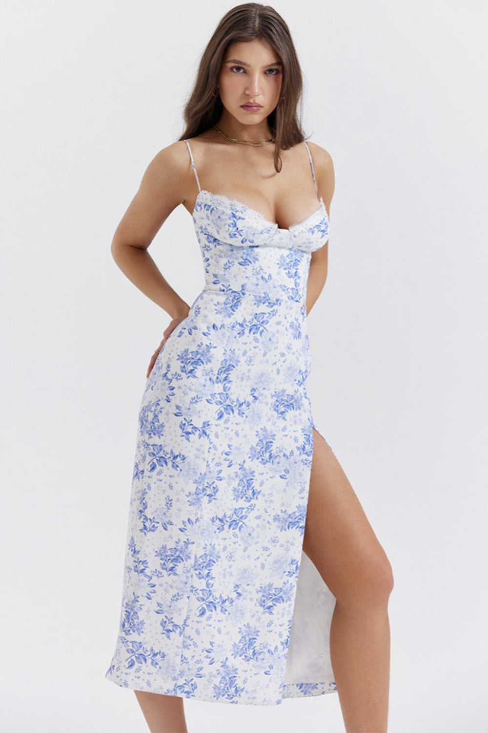 Midi Floral Dress - Sunrise in Cancun