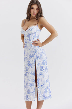 Midi Floral Dress - Sunrise in Cancun