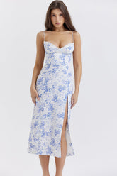 Midi Floral Dress - Sunrise in Cancun