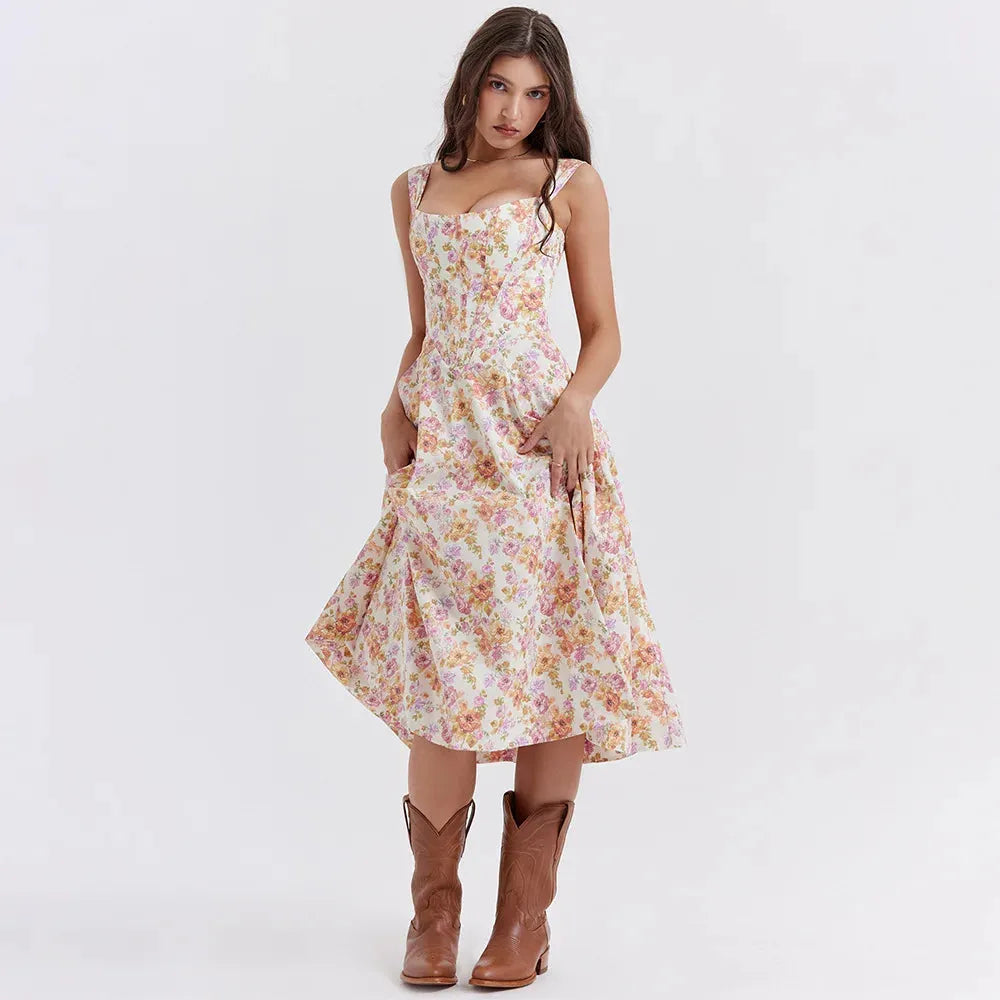 Midi Dress with Corset - Aryana Model