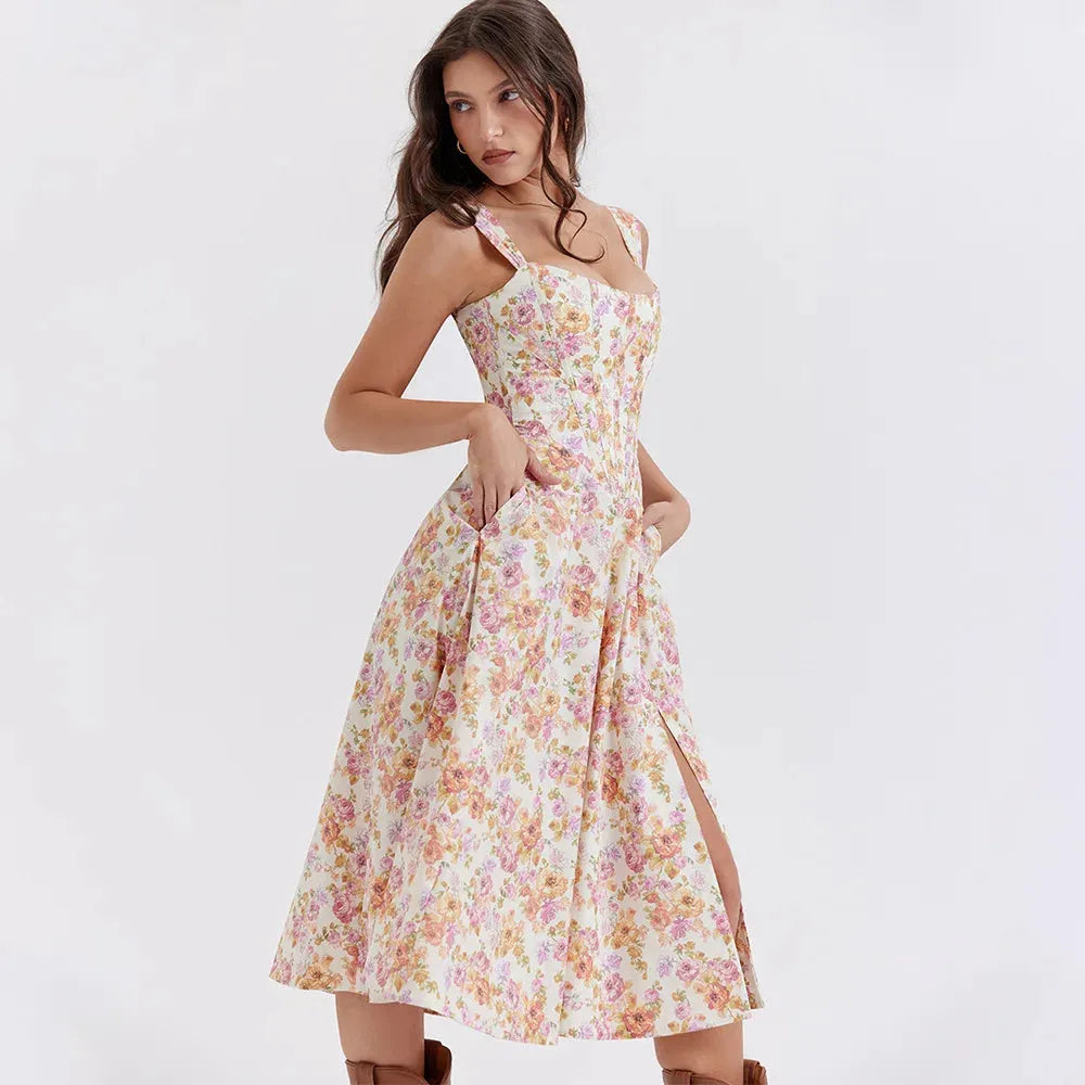 Midi Dress with Corset - Aryana Model
