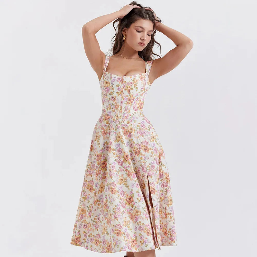 Midi Dress with Corset - Aryana Model