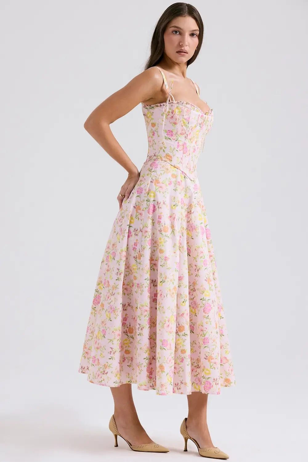 Midi Dress with Corset - Lily Model