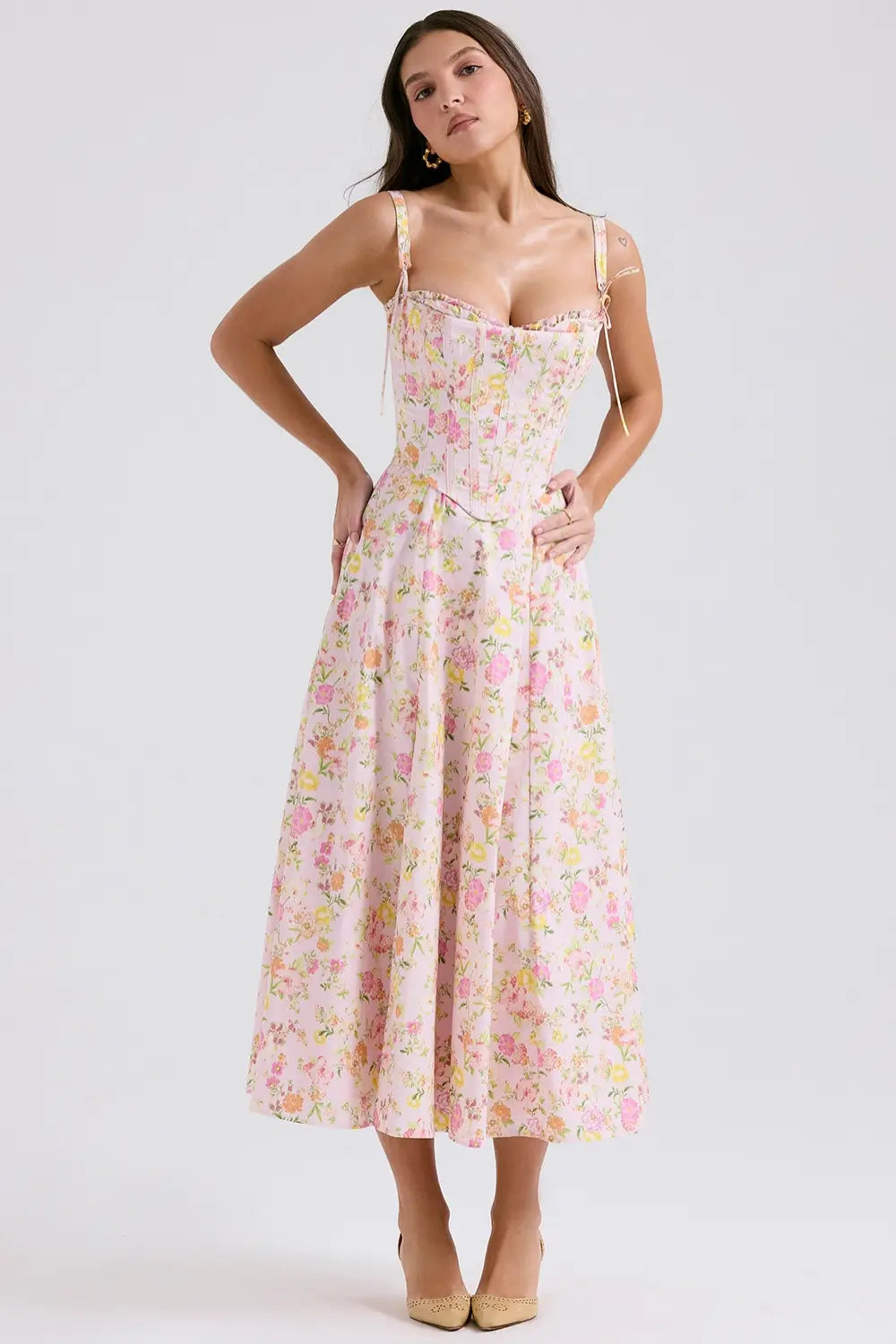 Midi Dress with Corset - Lily Model