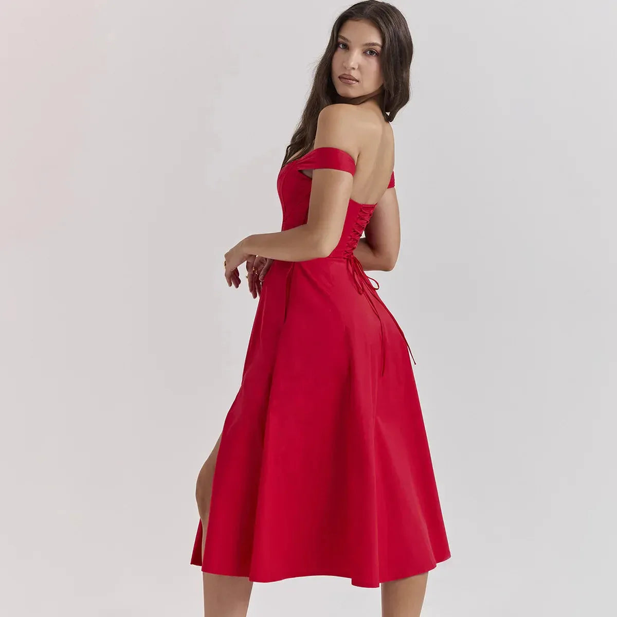 Midi Dress with Corset - Aryana Model