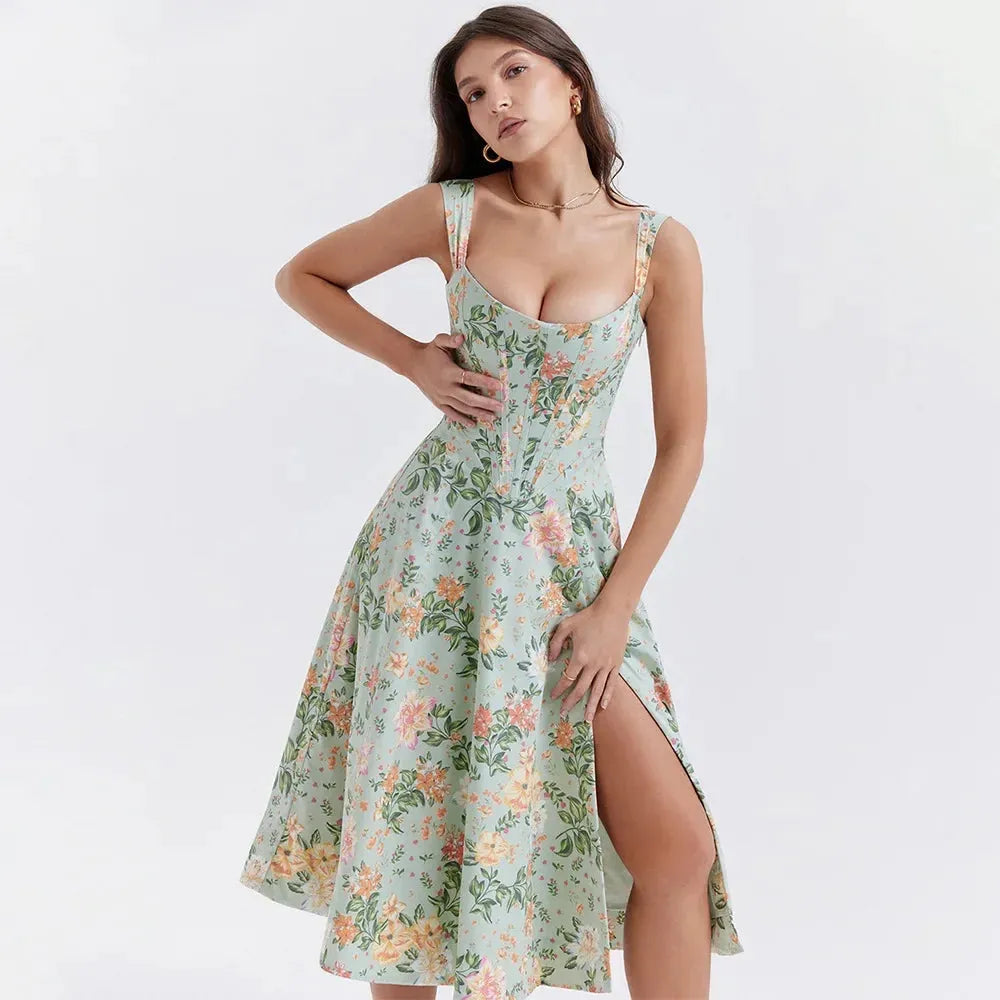 Midi Dress with Corset - Aryana Model