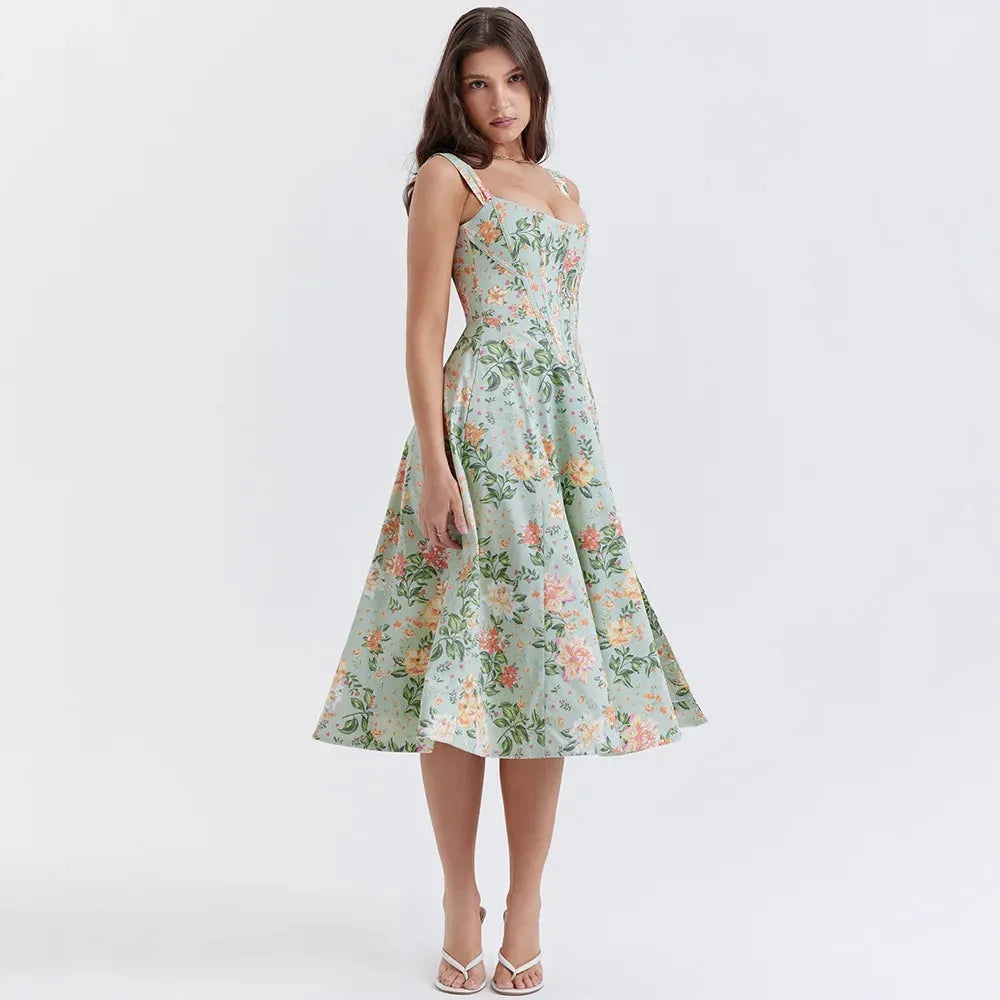 Midi Dress with Corset - Aryana Model