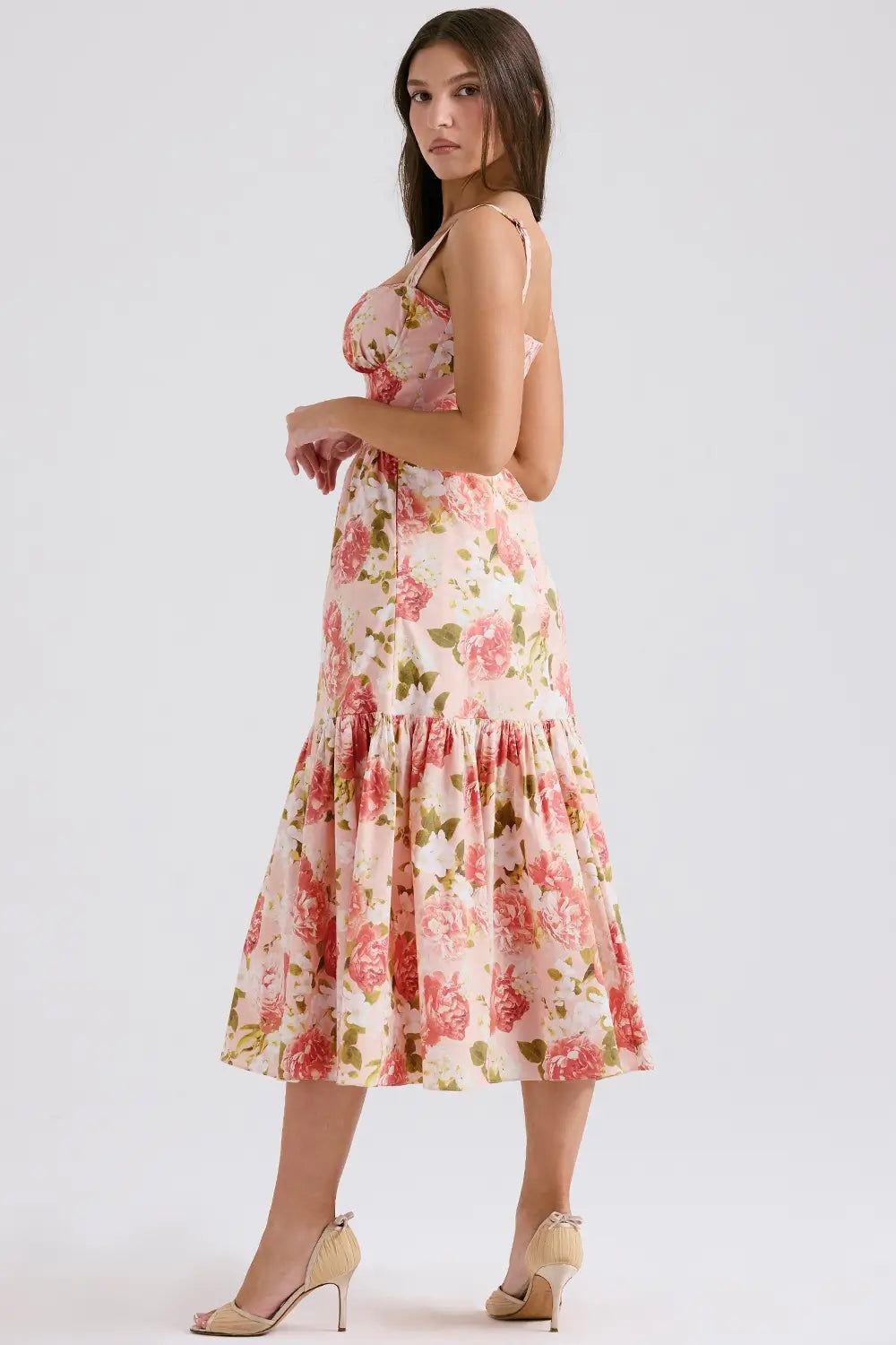 Magnolia Floral Midi Dress